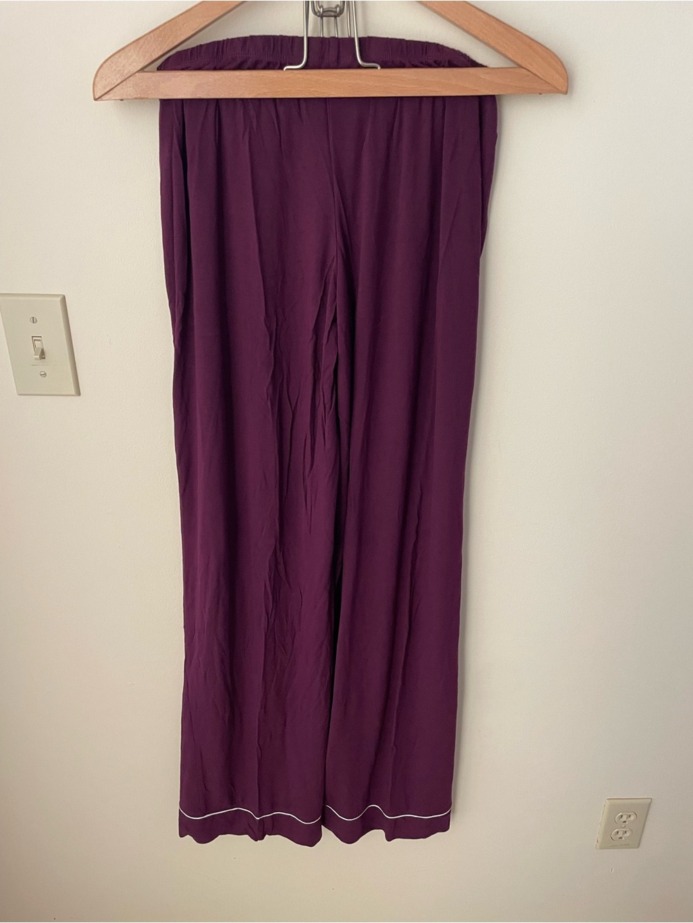 Eberjey Gisele Long Pajama Set in Wildberry/Ivory Size Medium - Picture 6 of 7